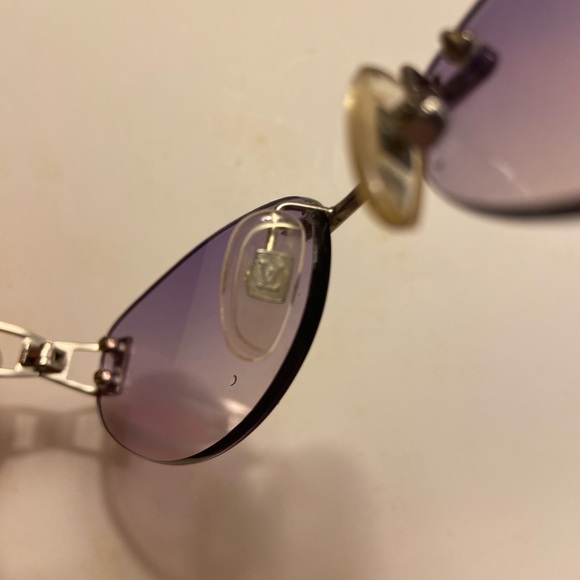 Louis Vuitton T-26 52[]16-135 Purple Rimless Eyeglasses Logo Temples Italy Made - Picture 8 of 10